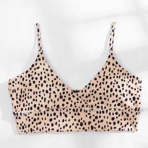 NWT SHEIN Swimsuit Bikini Top Size M Dalmatian Print